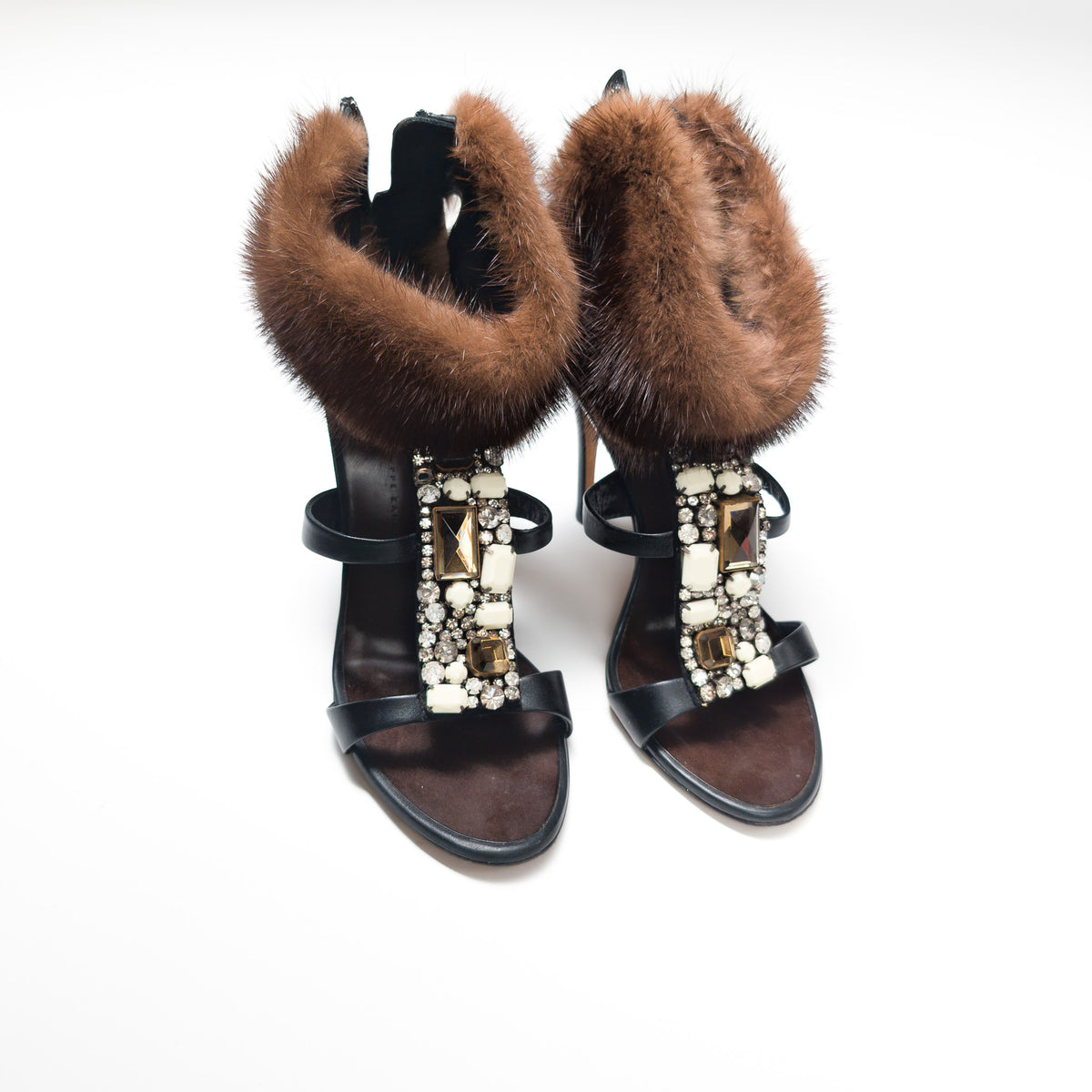 Giuseppe Zanotti fur sandals - EU38|UK5|US7