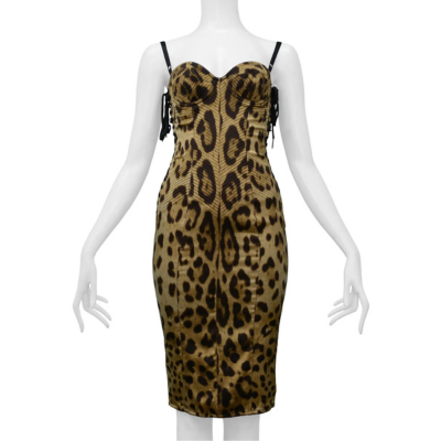 Dolce & Gabbana leopard corset strapless dress M