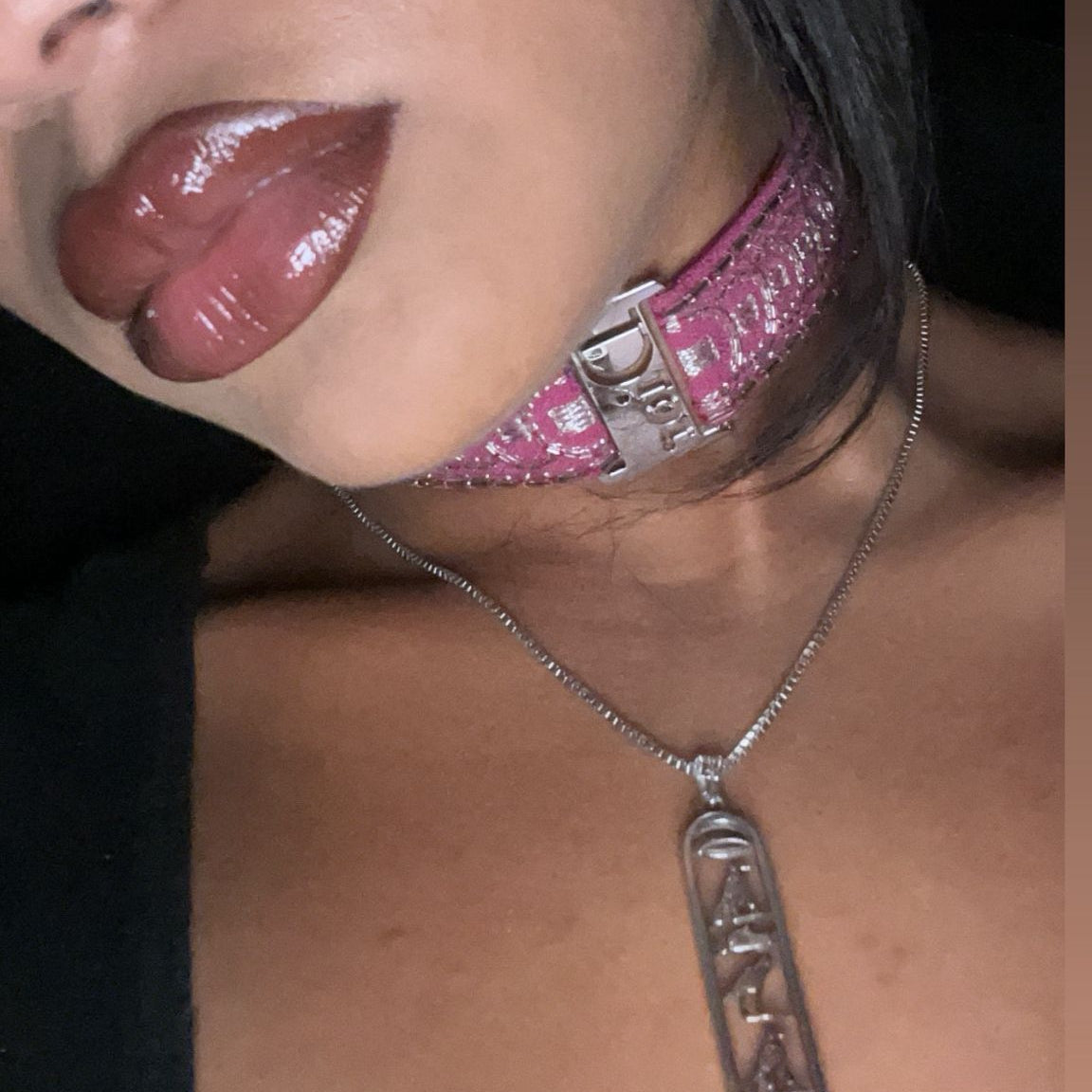 Pink Dior by Galliano choker necklace