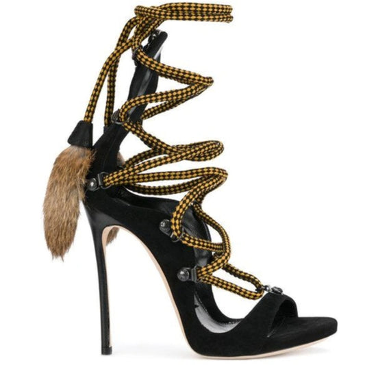 Dsquared2 Riri fur sandals - EU40|UK7|US9