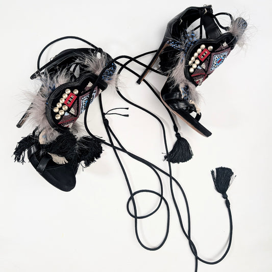 Dsquared2 F/W 2015 Black "Eskimo" Sandals - EU38|5UK|7US