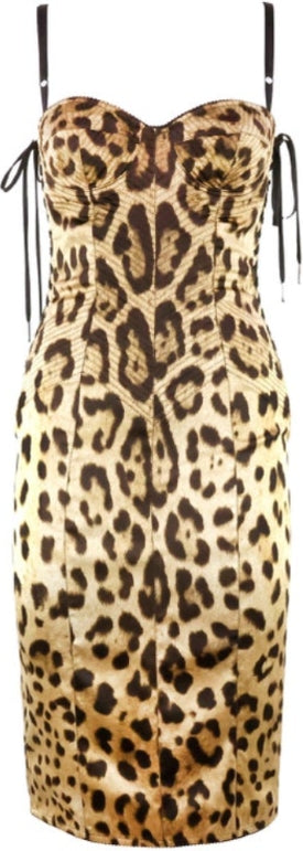 Dolce & Gabbana leopard corset strapless dress M