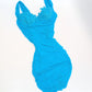 Robe La Perla cintré en mousseline bleu