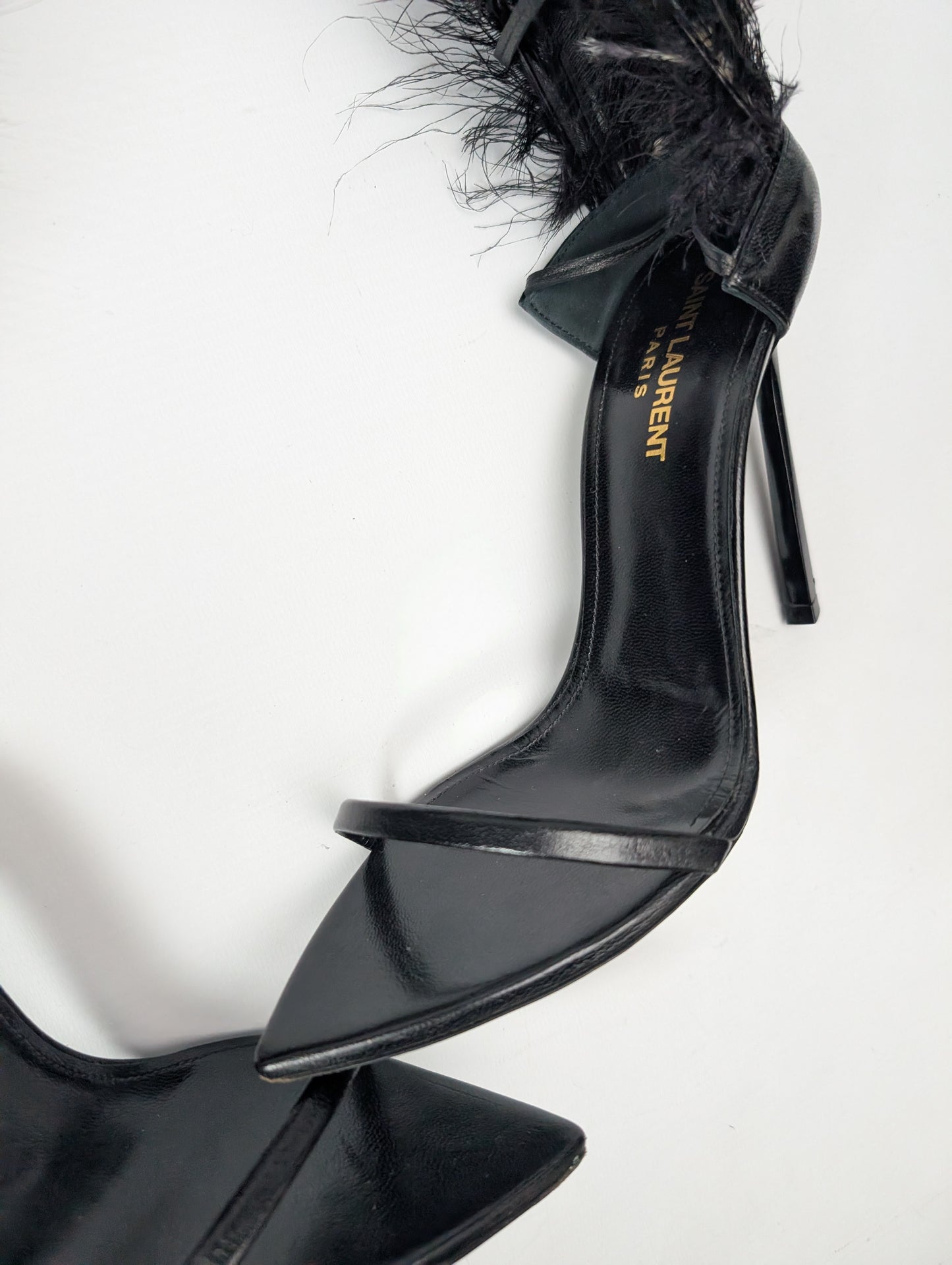 Yves Saint Laurent Ostrich Sandals - EU36|3UK|5US & EU37|4UK|6US & EU38|5UK|7US