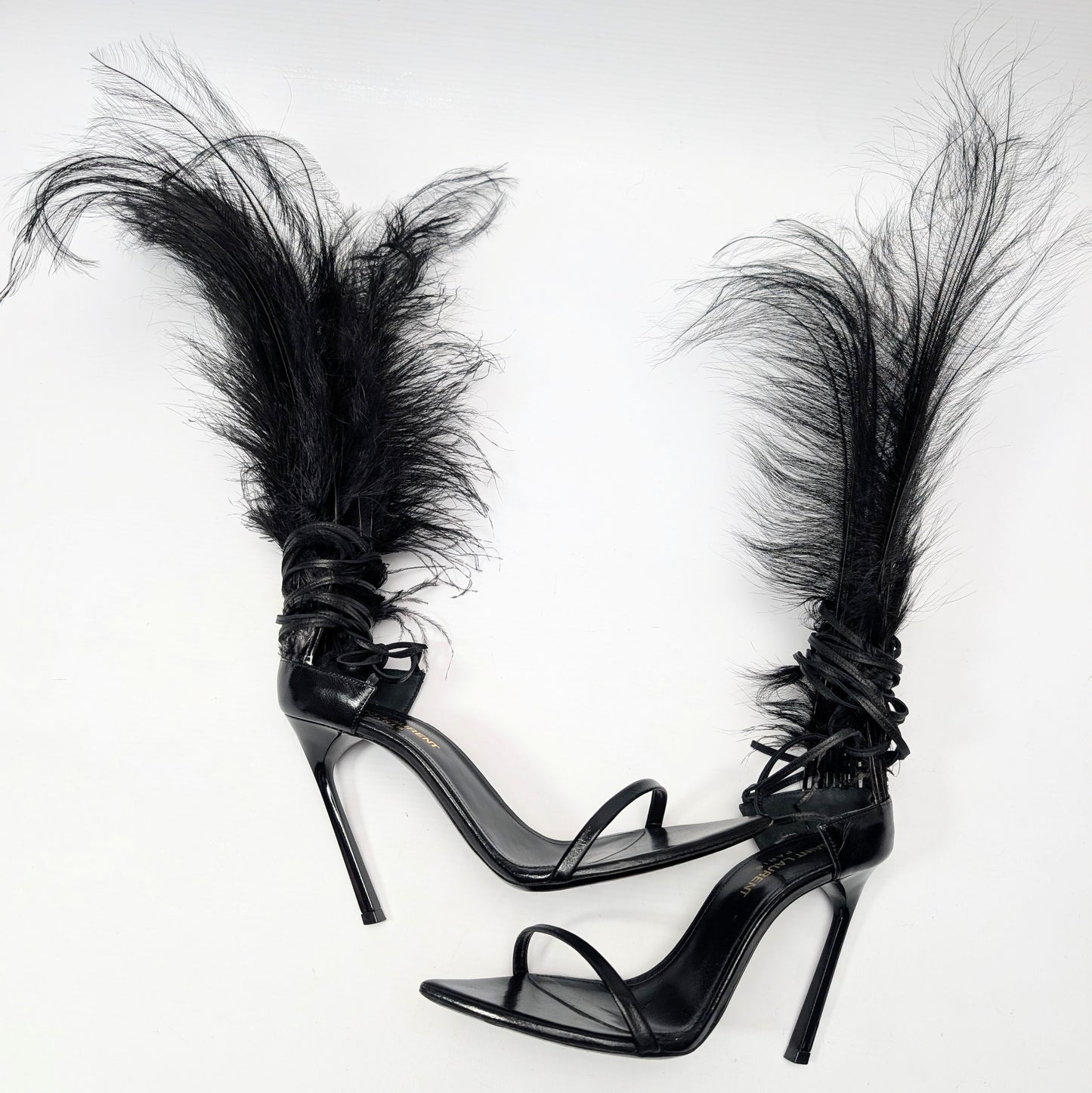 Yves Saint Laurent Ostrich Sandals - EU36|3UK|5US & EU37|4UK|6US & EU38|5UK|7US