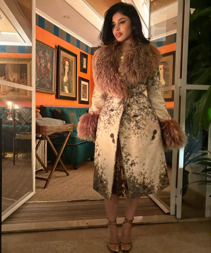 Roberto Cavalli wool and shearling coat - F/W 1999 Runway