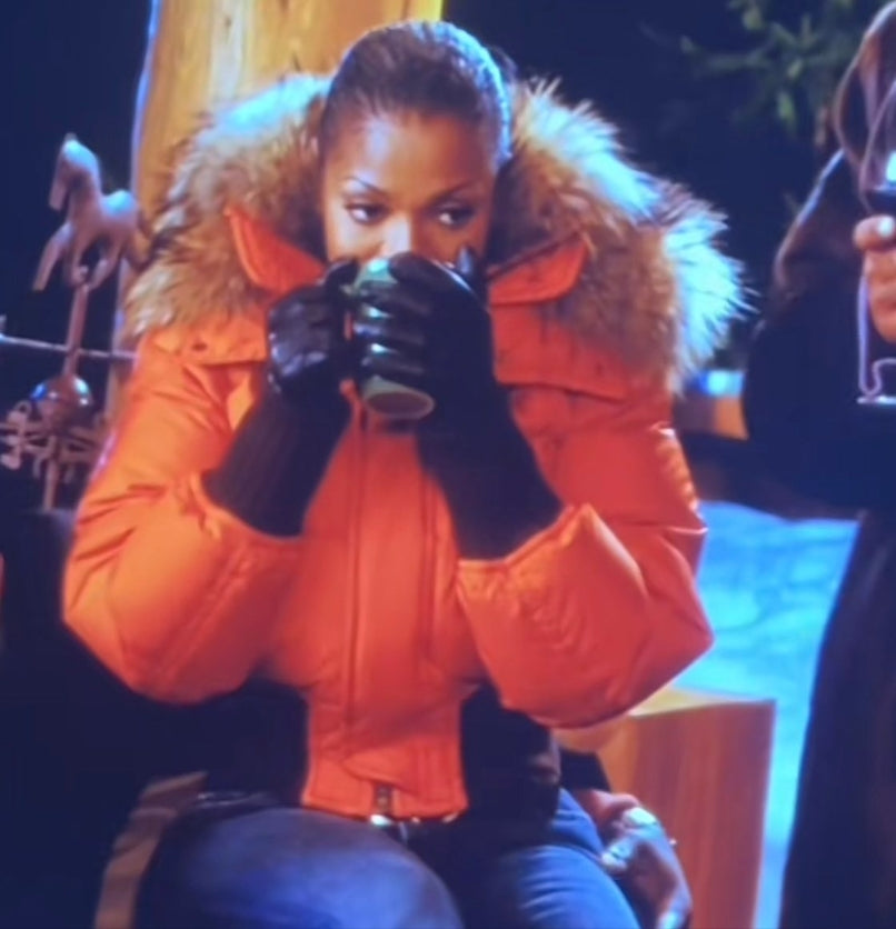 Dsquared2 short red fur puffer jacket