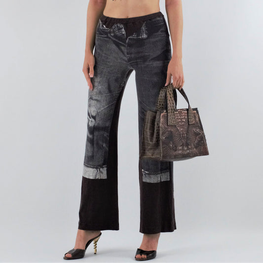 Jean-Paul Gaultier trompe l'oeil trousers with denim effect