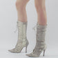 Dior gray snakeskin leather lace-up boots T36.5