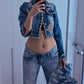Roberto Cavalli Swarovski stone denim jacket - S