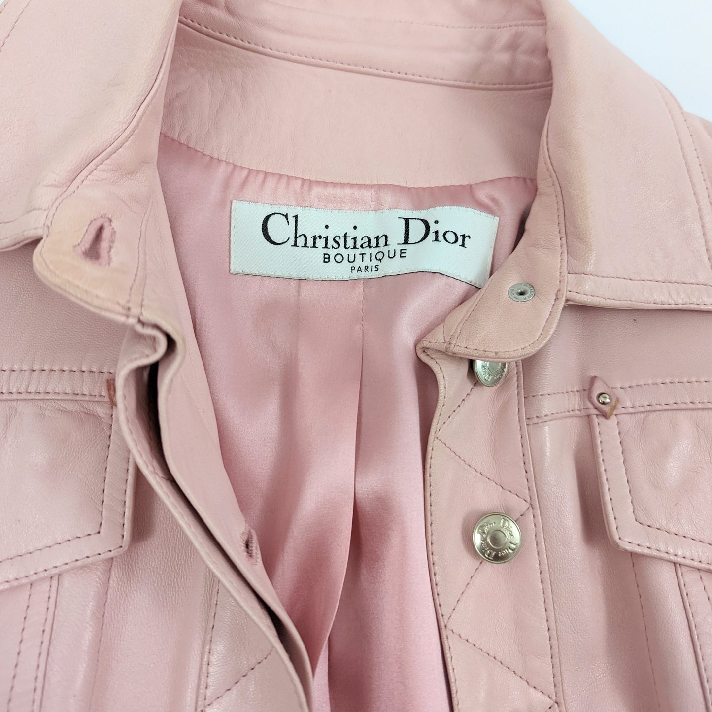 Dior pink leather jacket by Galliano - F/W 2003