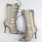 Dior gray snakeskin leather lace-up boots T36.5