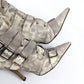 Dior gray snakeskin leather lace-up boots T36.5