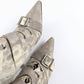 Dior gray snakeskin leather lace-up boots T36.5