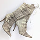 Dior gray snakeskin leather lace-up boots T36.5