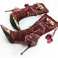 El Dantes boots in patchwork suede and reptile effect leather T37