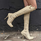Celine high boots in beige leather -FW2008