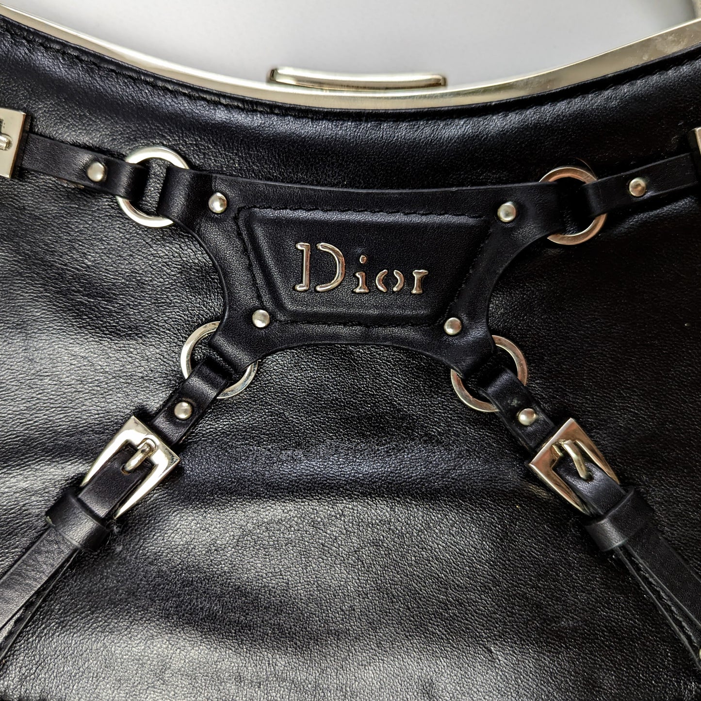 Christian Dior Bondage handbag in black leather Dior by Galliano - A/W 2003