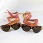 Sunglasses in leather and multicolored fabric Roberto Cavalli