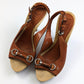 Brown leather platform sandals - EU37,5|UK4,5|US6,5