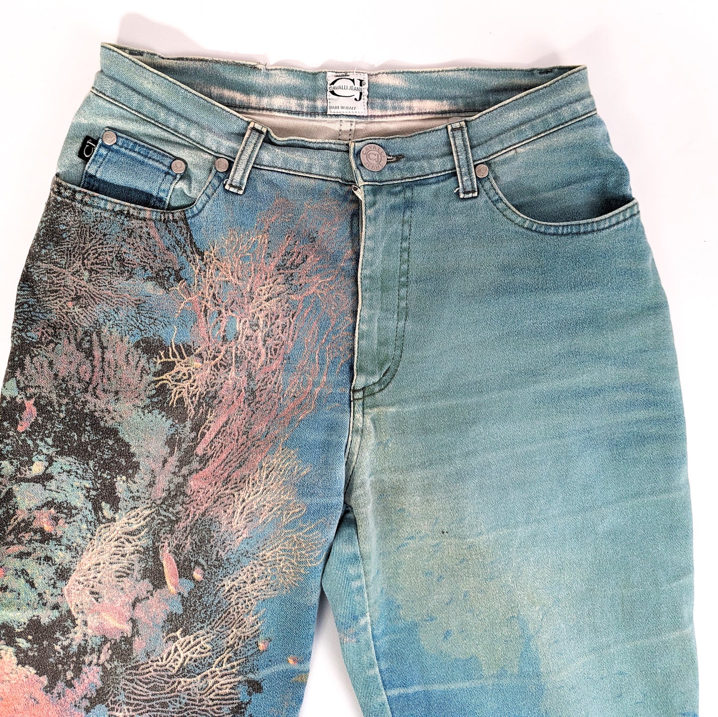 Roberto Cavalli jeans with seabed pattern - S