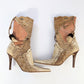 El Dantes beige ankle boots in patchwork suede and beige leather - 38FR/5UK/6,5US